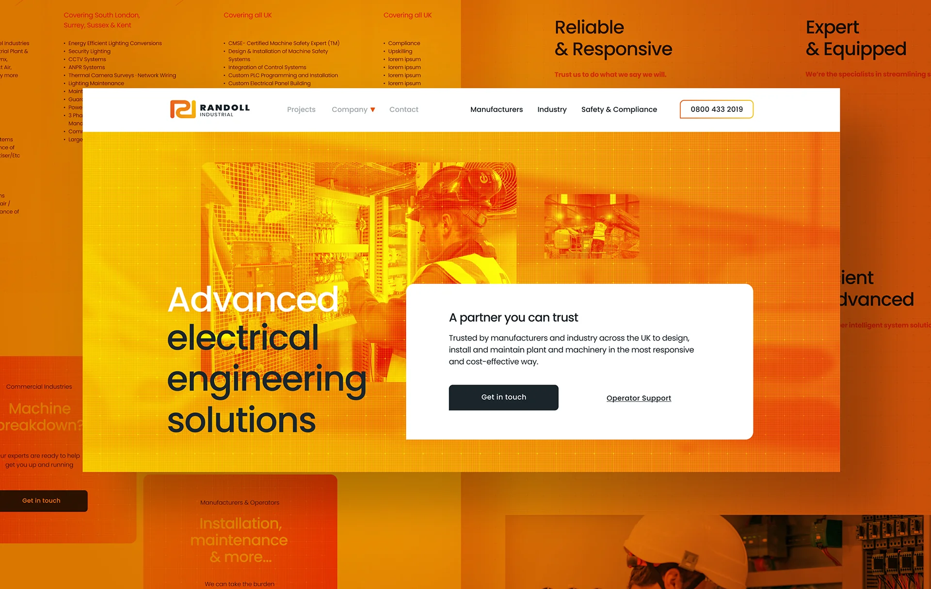 Bespoke website design for industrial electrical engineering company