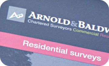 Arnold & baldwin residential surveys leaflet design closeup