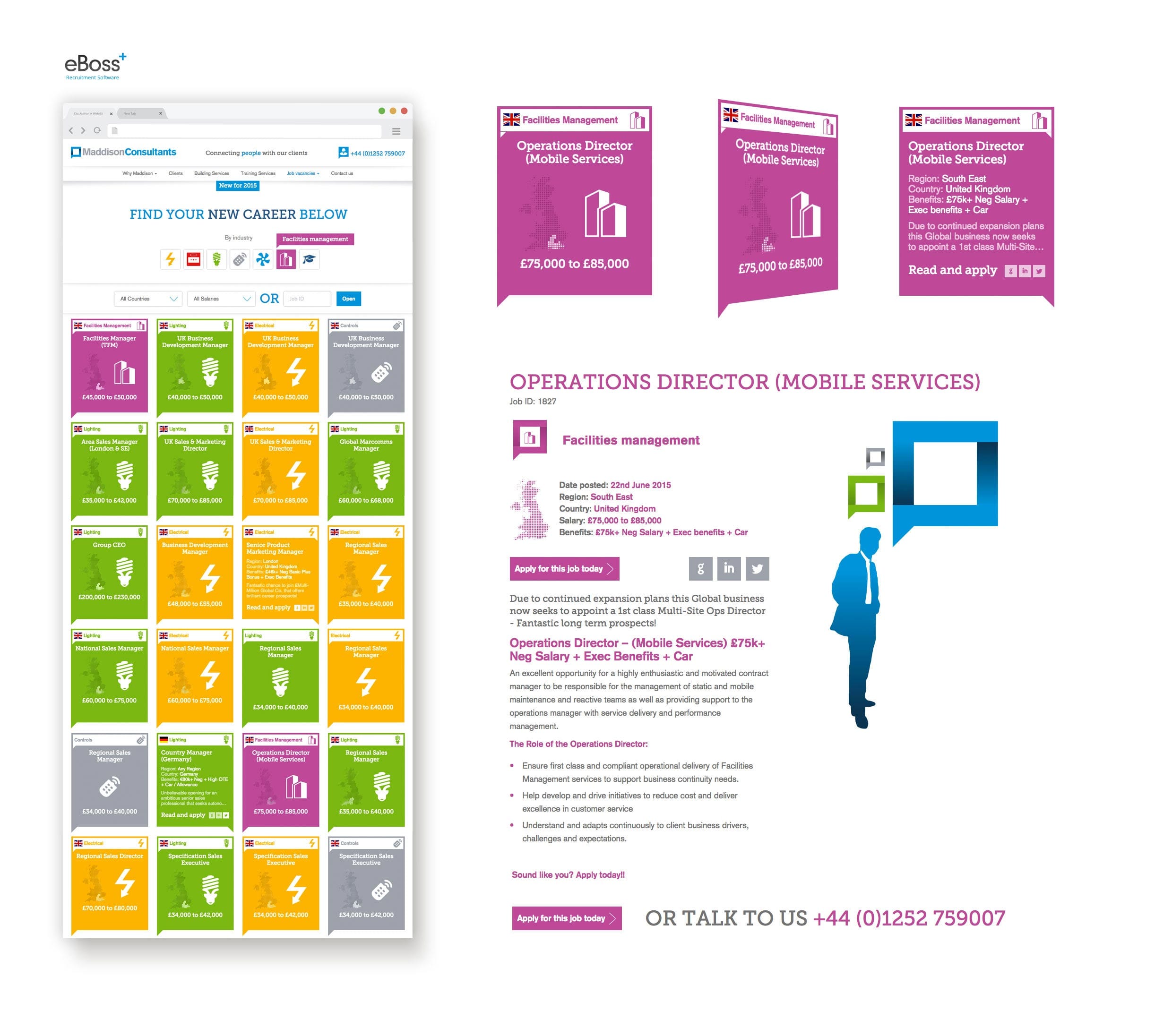 Website job board design for maddison consultants