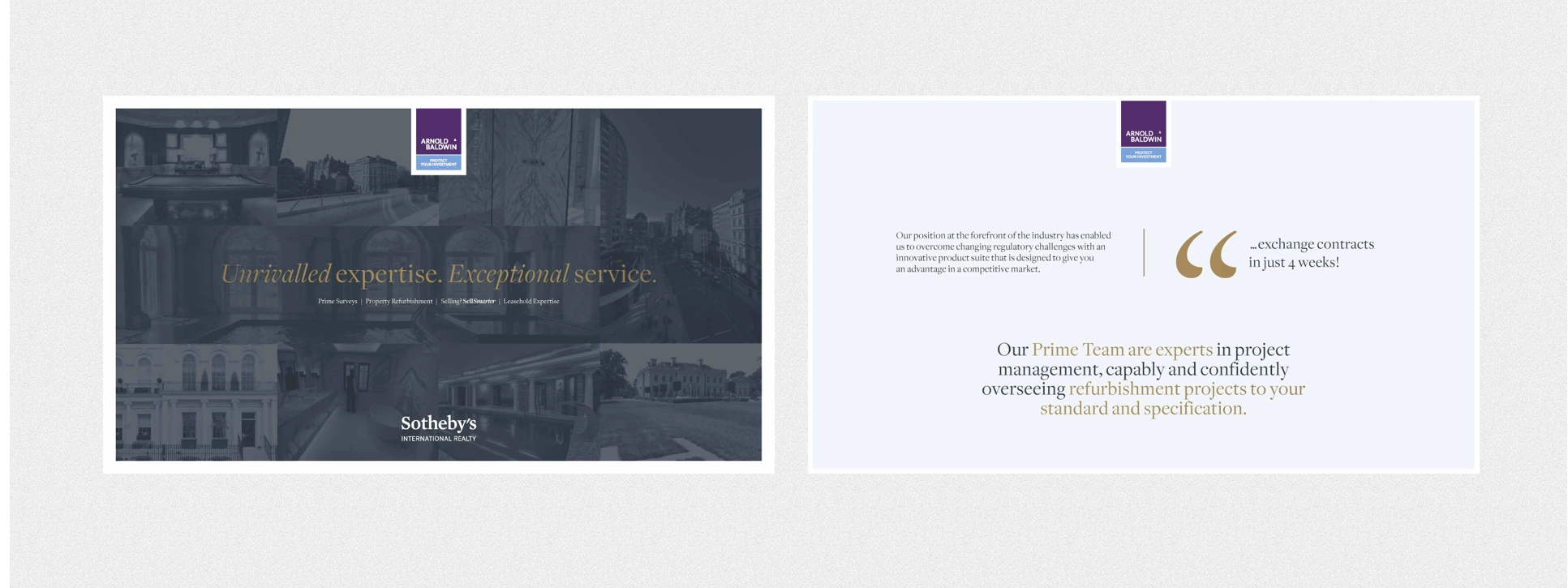 Brochure pages for a prime real estate consumer audience