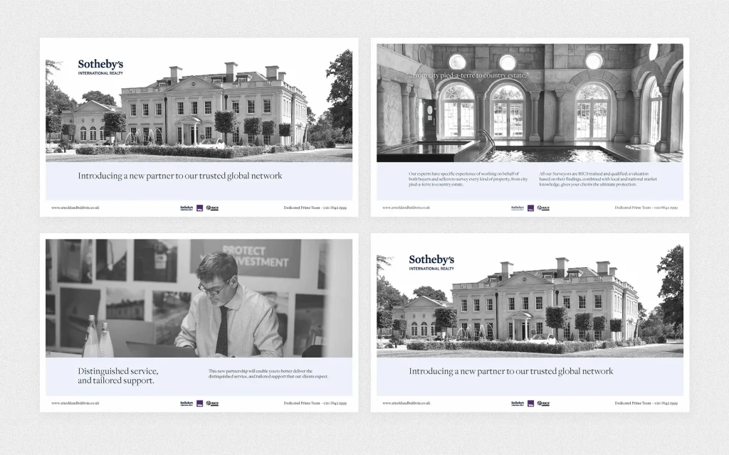 Professional presentation slide deck designs for a prime property offering to estate agent, lawyers and solicitors.