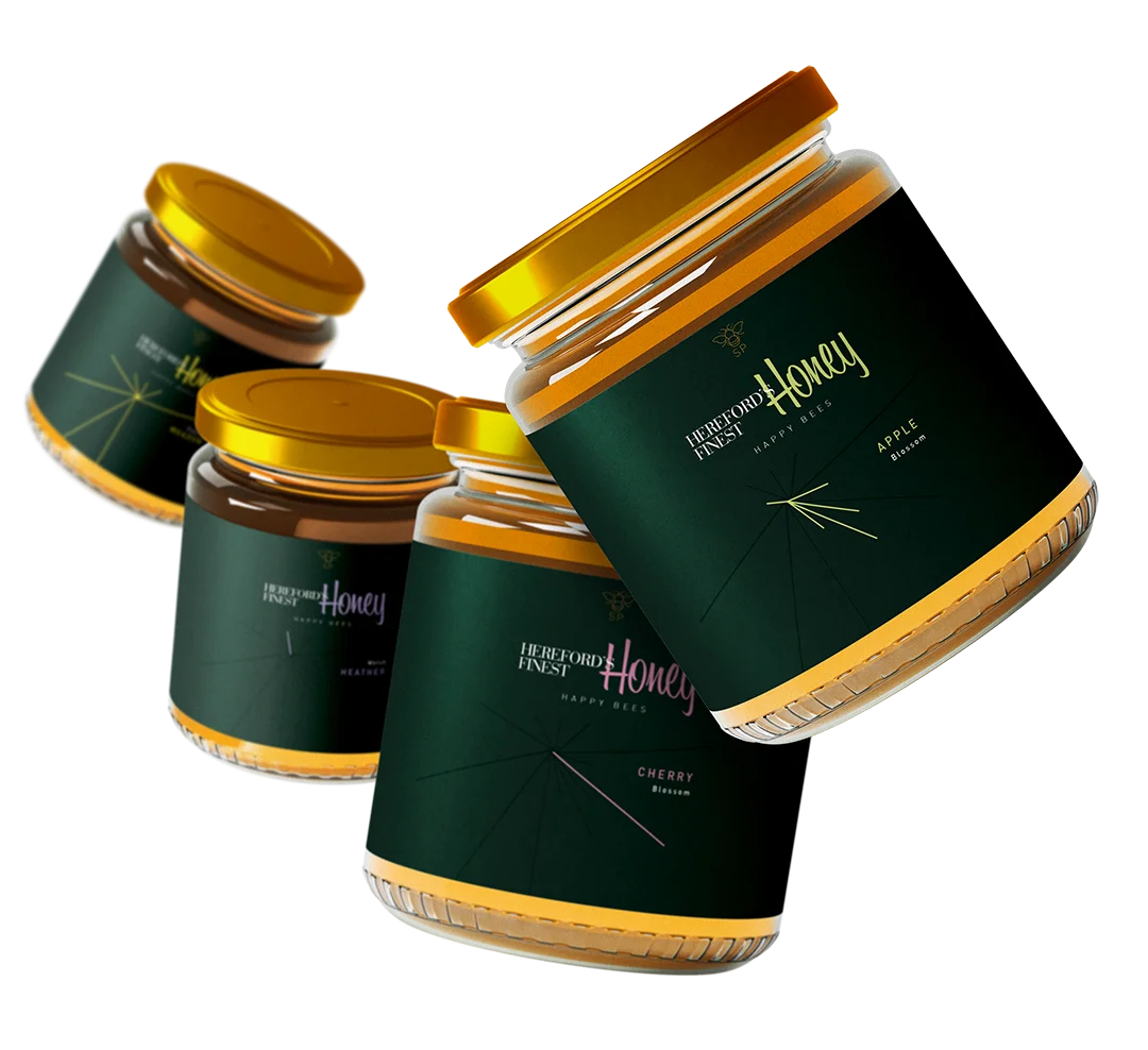 Staunton park bees honey product jar label design