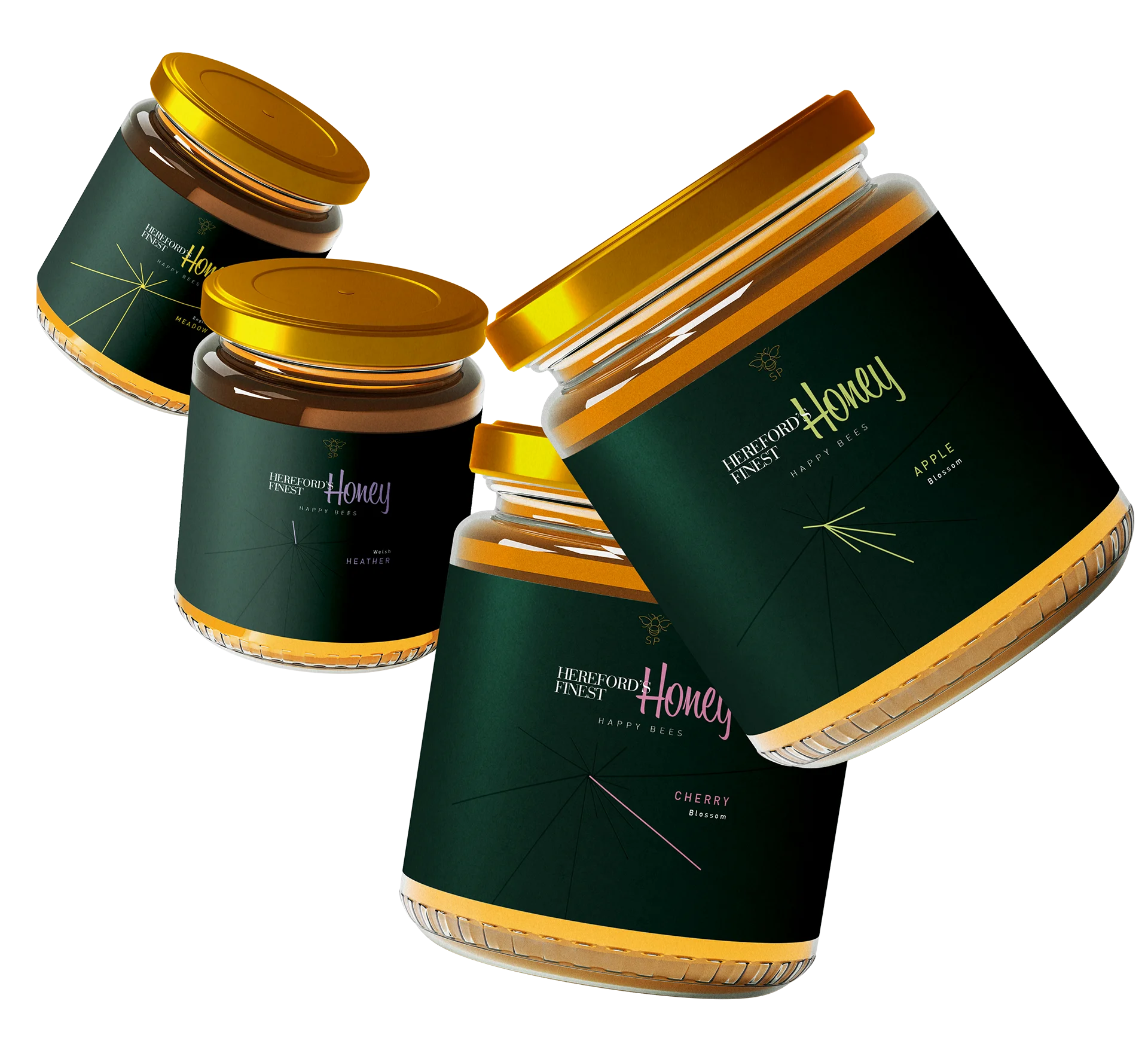 Staunton park bees honey product jar label design