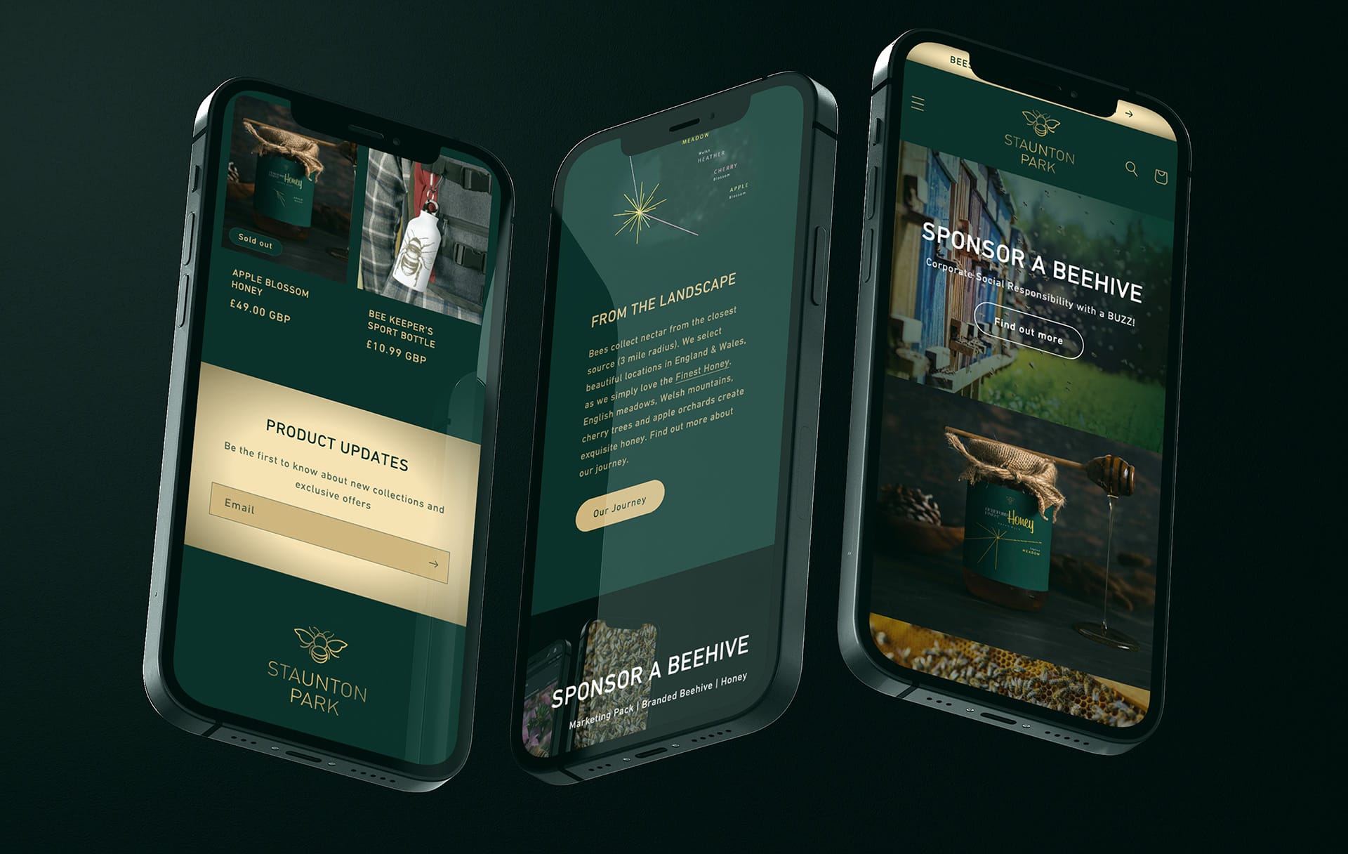Bees shop shopify website design for staunton park