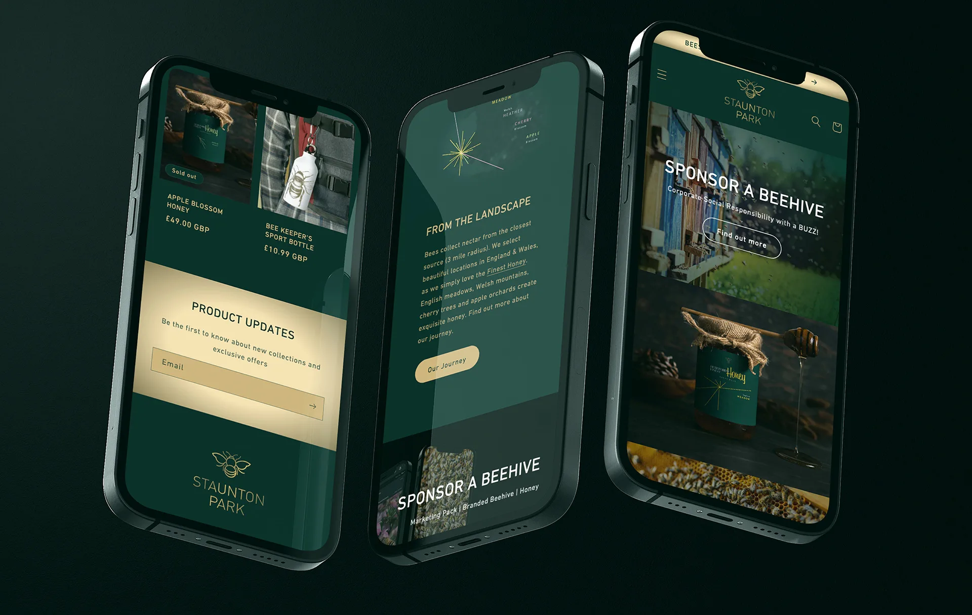 Bees shop shopify website design for staunton park