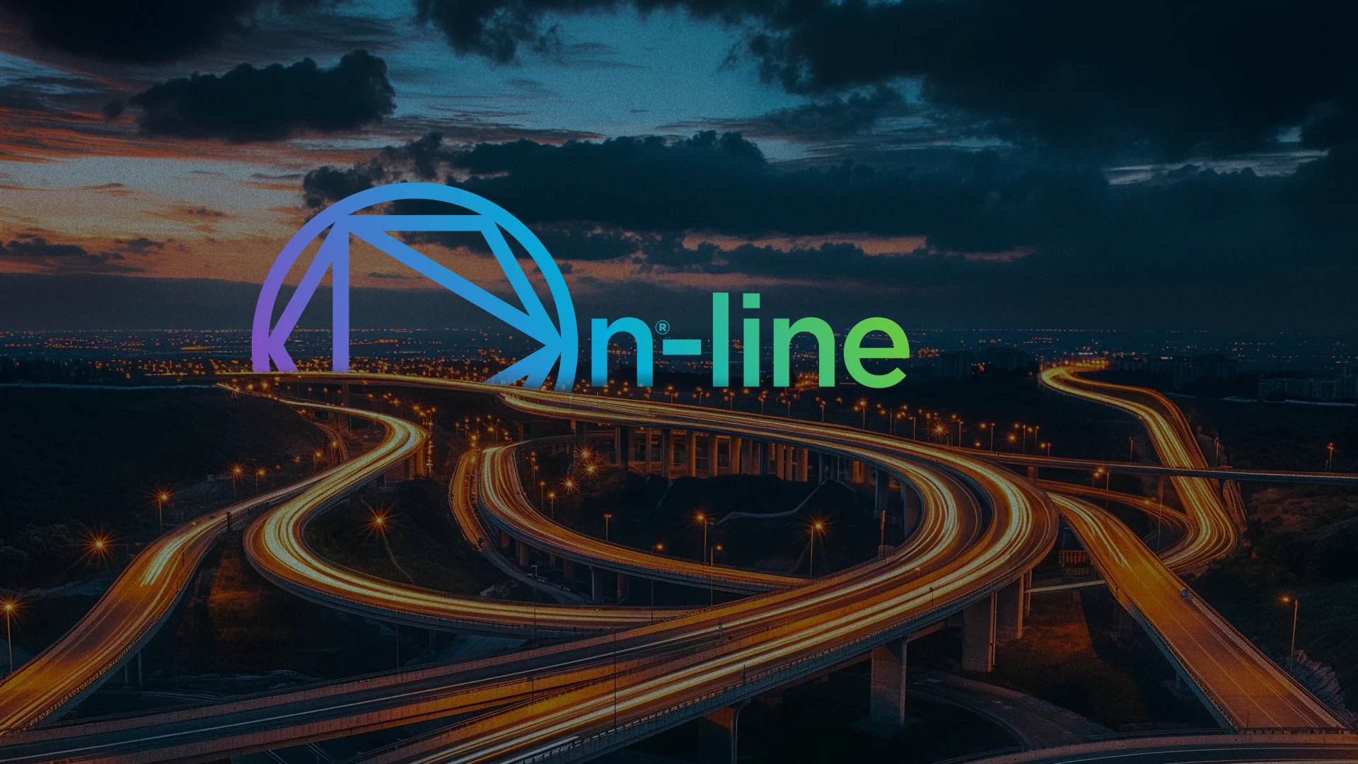 Online device on top of a road network and car lights evoking streamlined operations