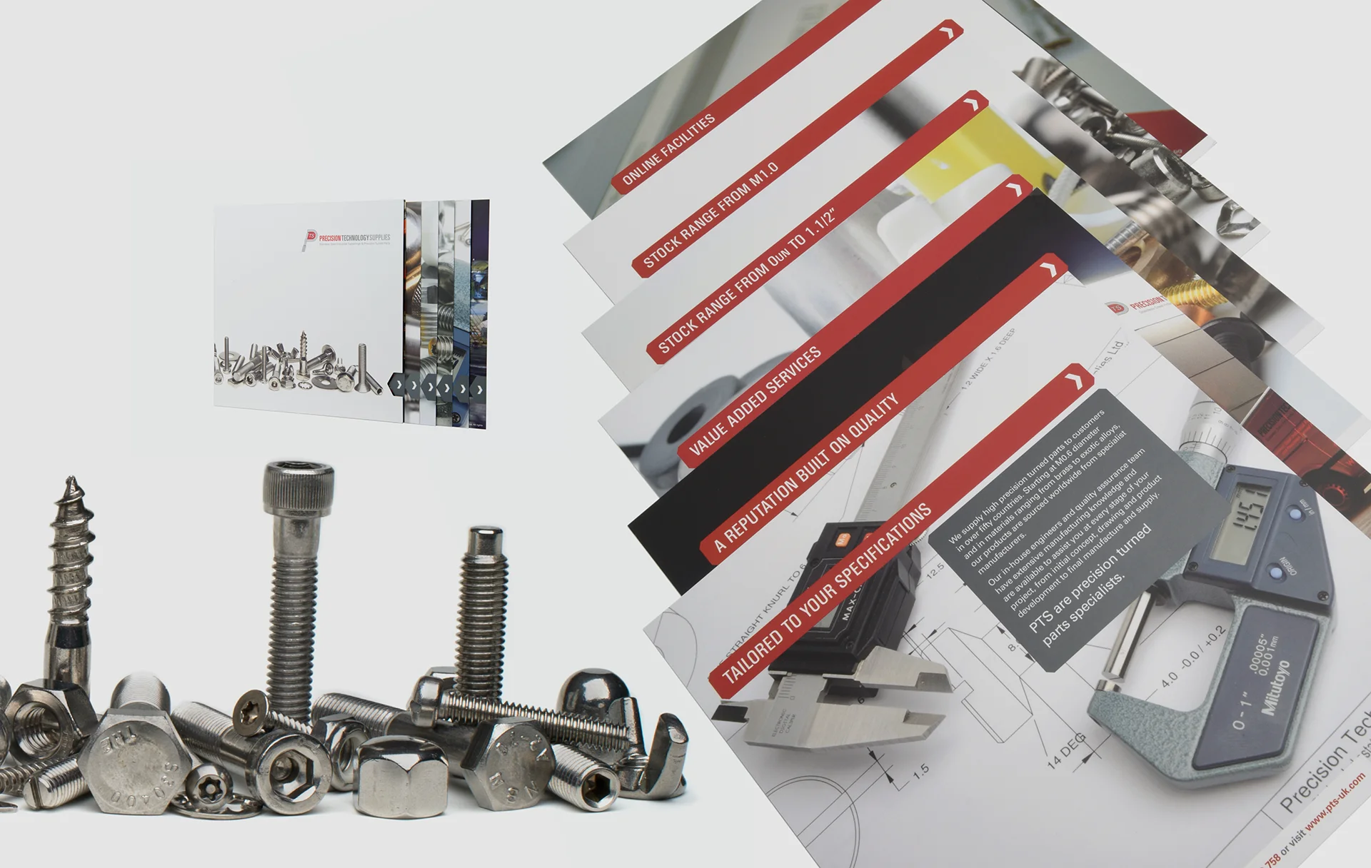 Slipcase brochure design for stainless steel distributor pts