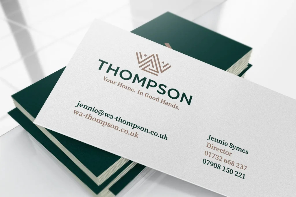 Construction & builders green brand identity design for wa thompson