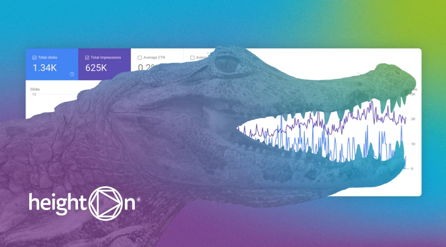 On Seo: The Crocodile Effect – Why Clicks Are Falling 1 | Heighton Crocodile effect in seo by heighton. Google web console showing high impressions and low clicks