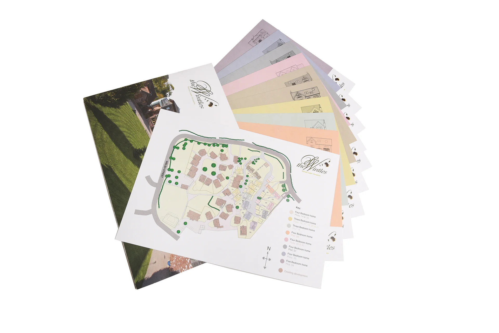 The wintles site plan layout in a printed brochure