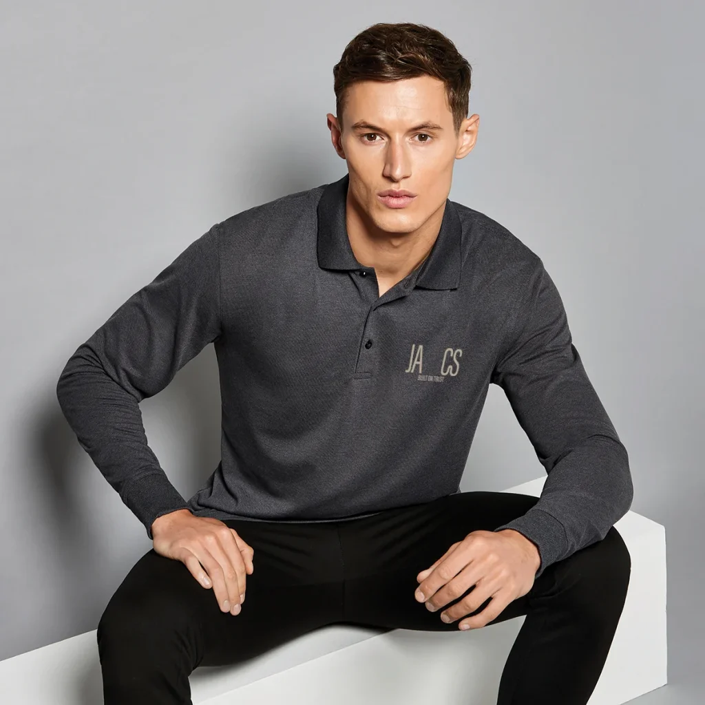 Branded long sleeve polos