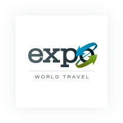 Expo world travel logo