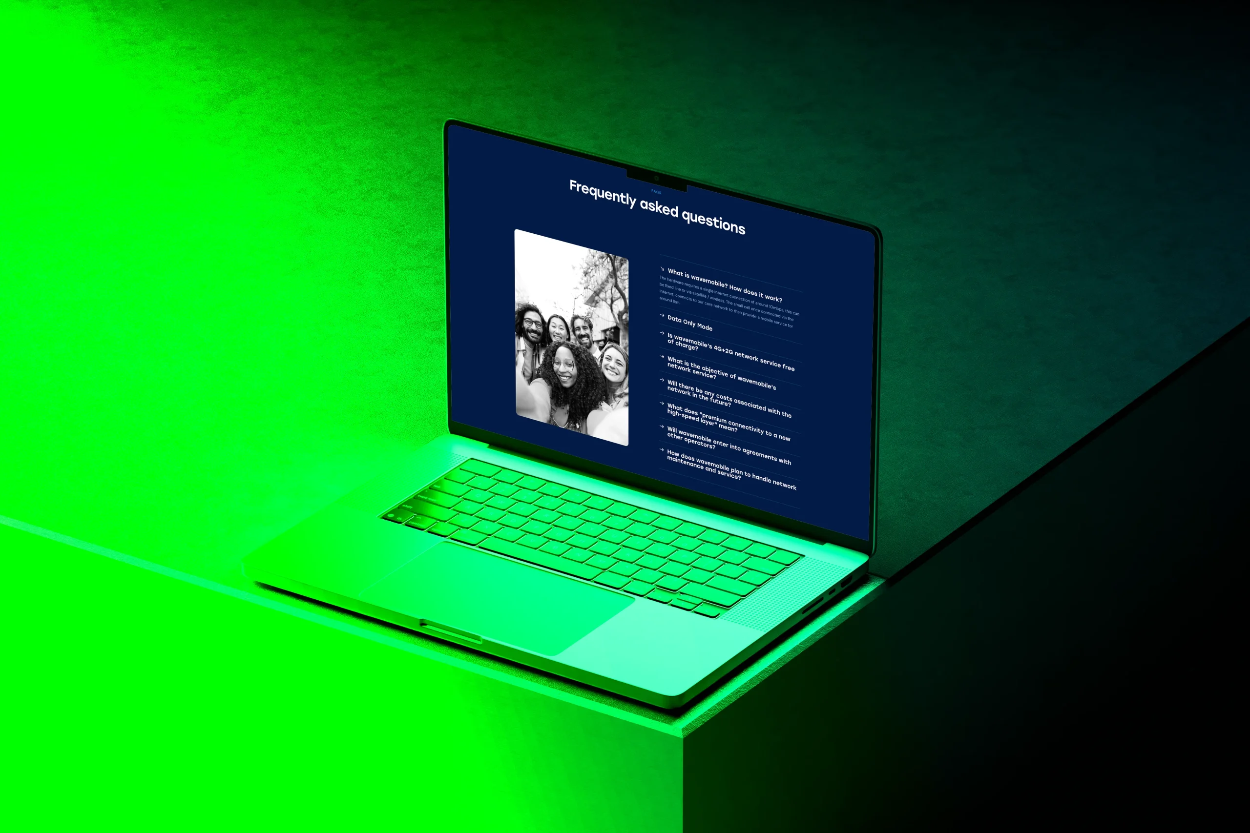 Faqs website page design for wavemobile