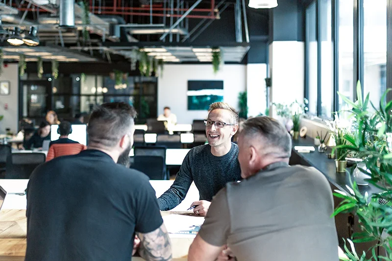 Our Story 27 | Heighton Chris with a client in sussex discussing brand and website design