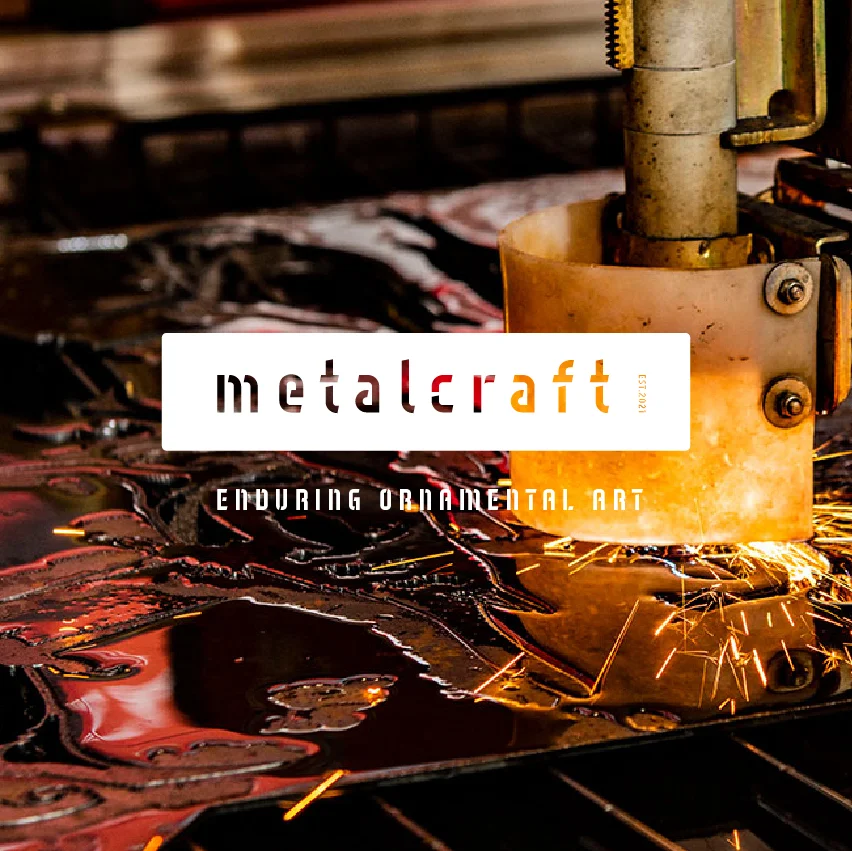 Metalcraft brand identity design social cover graphic