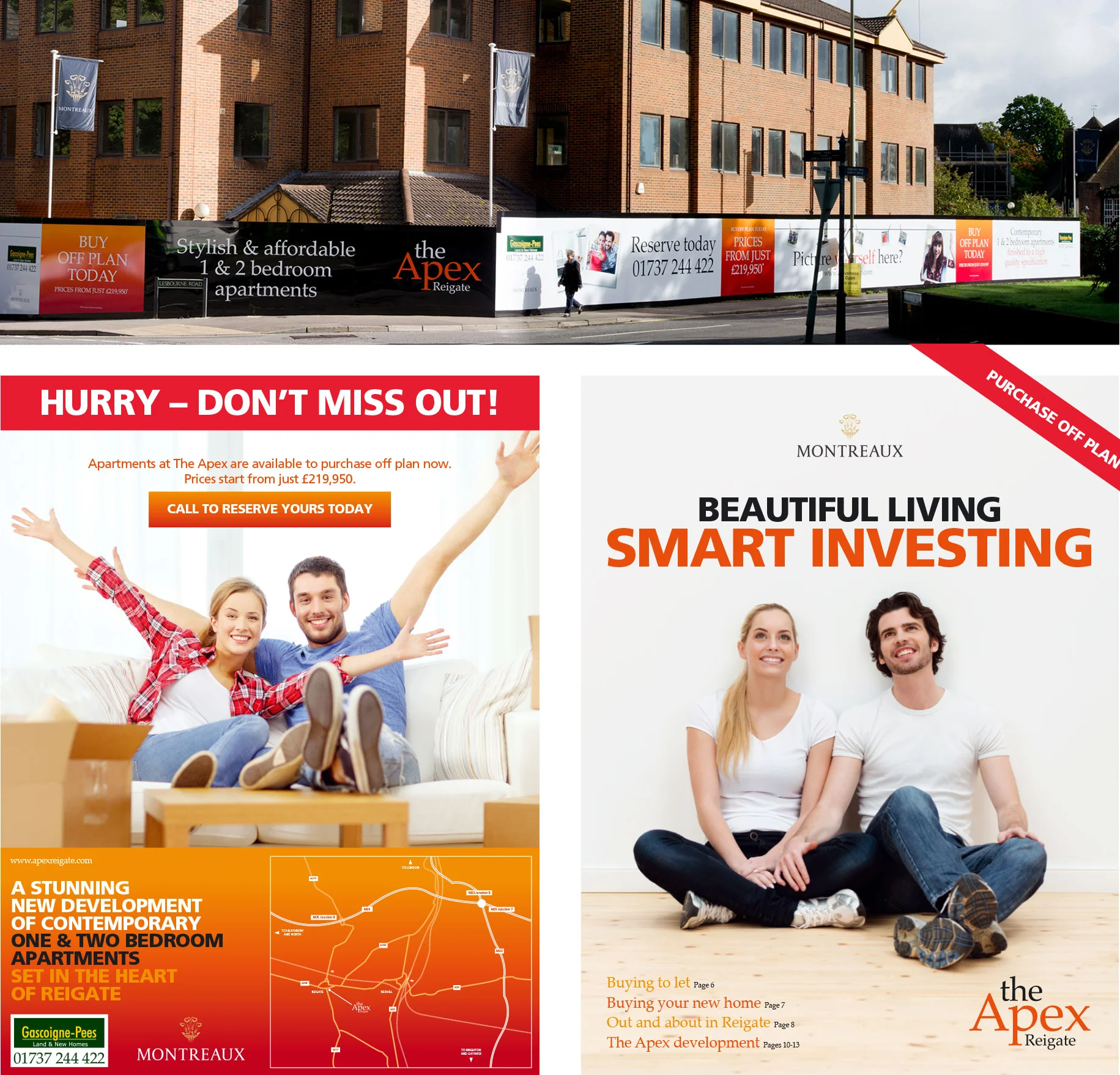 The apex surrey apartments branding, hoarding and brochure design for montreaux homes