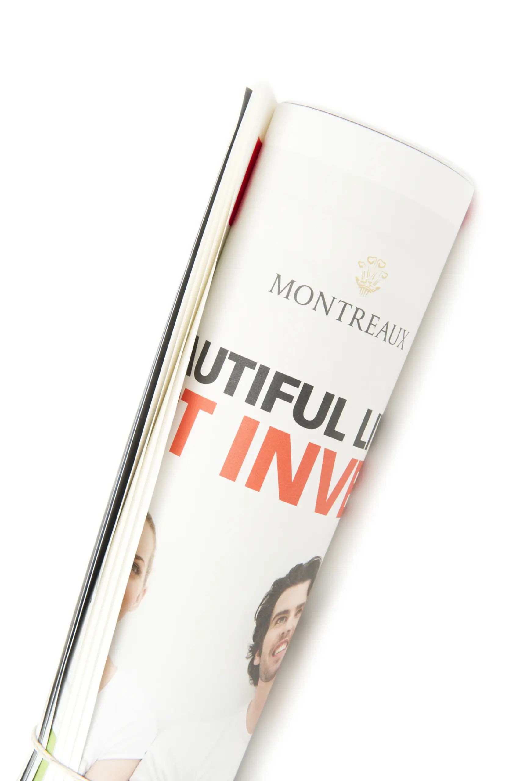 Newspapre style brochure design for property developer montreaux homes, stains.