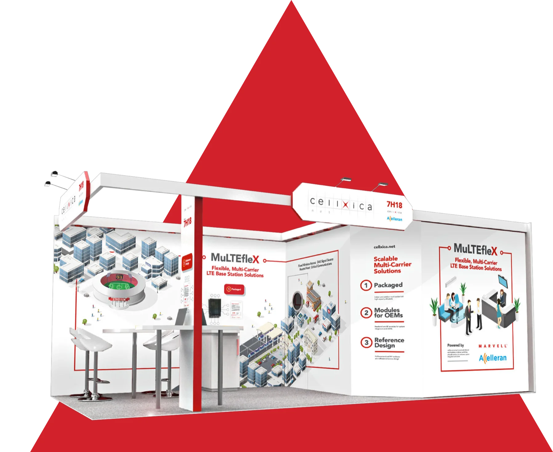 Event product launch stand design for cambridge technology company cellxica