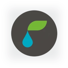 New concept logo mark incorporating a leaf and water droplet concept