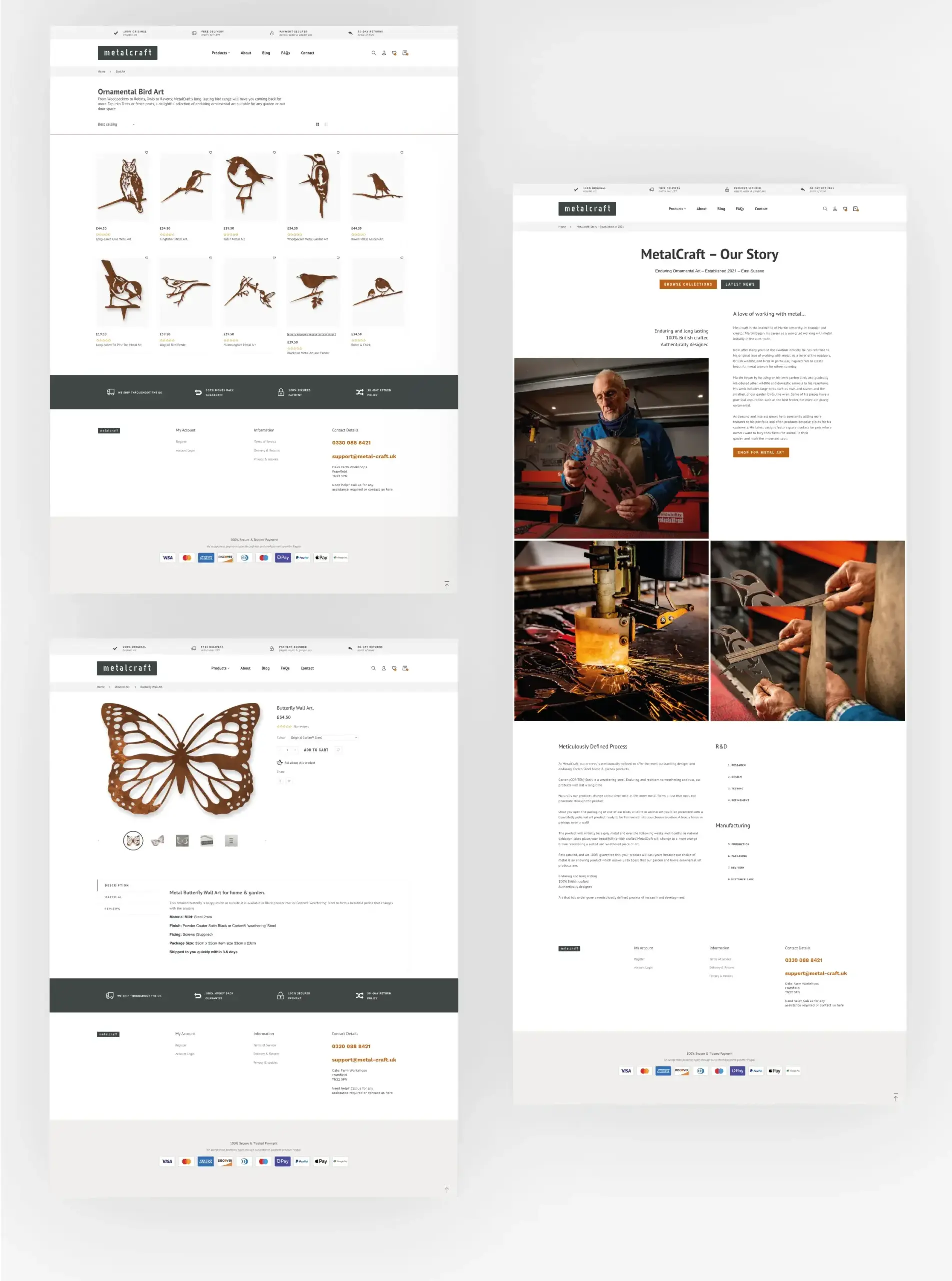 Shopify website design for metalcraft cnc art