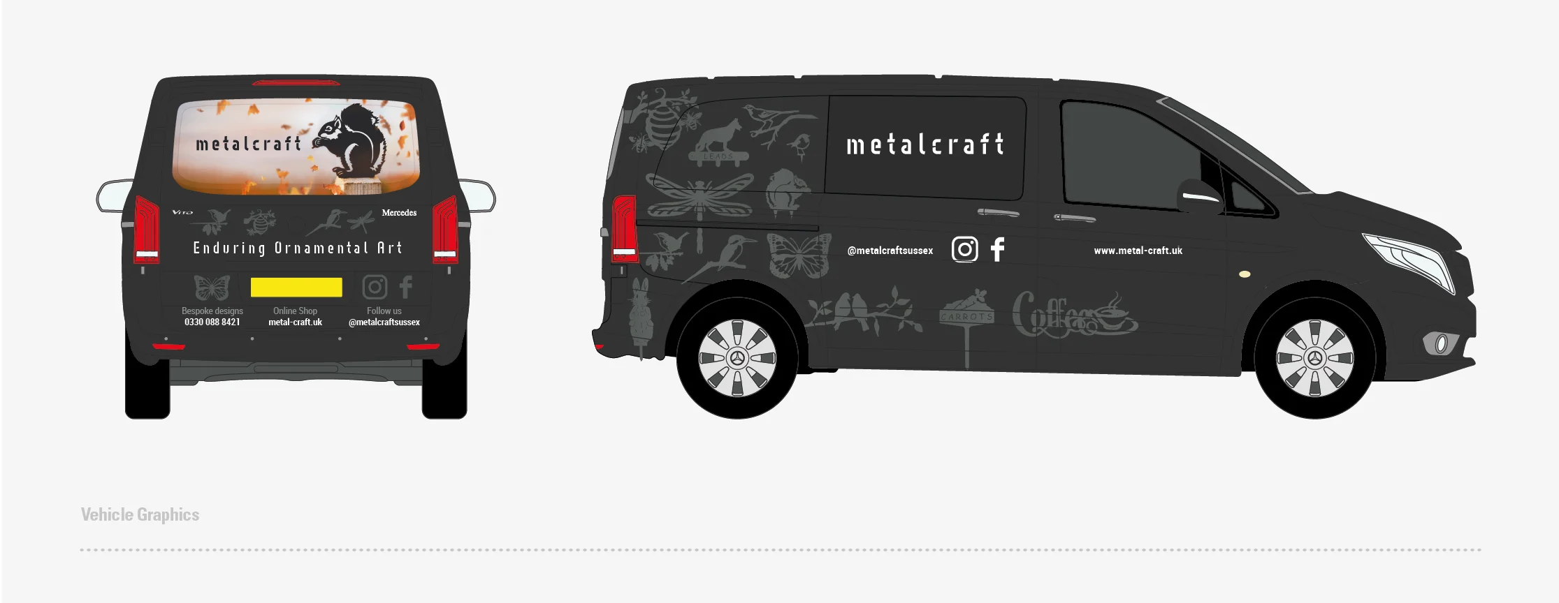 Van graphics design for metalcraft cnc art