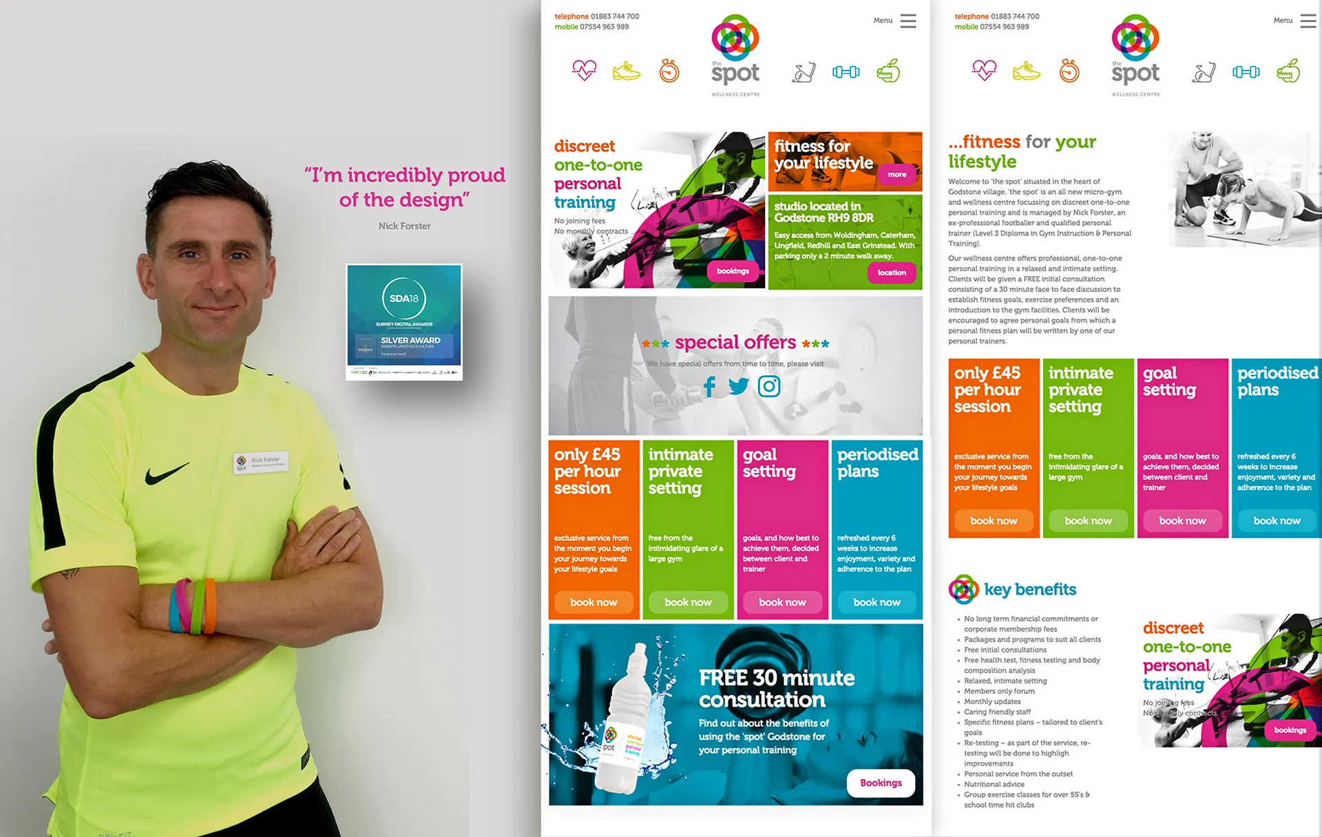 Award-winning website design for fitness and wellness centre the spot