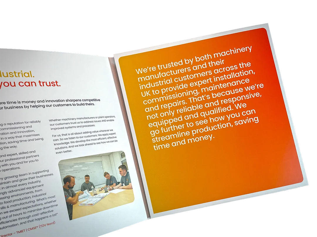 Industrial electrical engineering sales brochure design