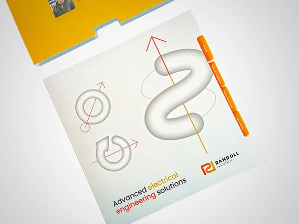 Slip case brochure for industrial electrical engineering firm