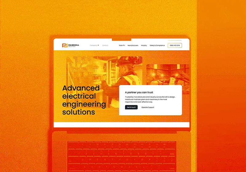 Branded website design for industrial electrical engineers