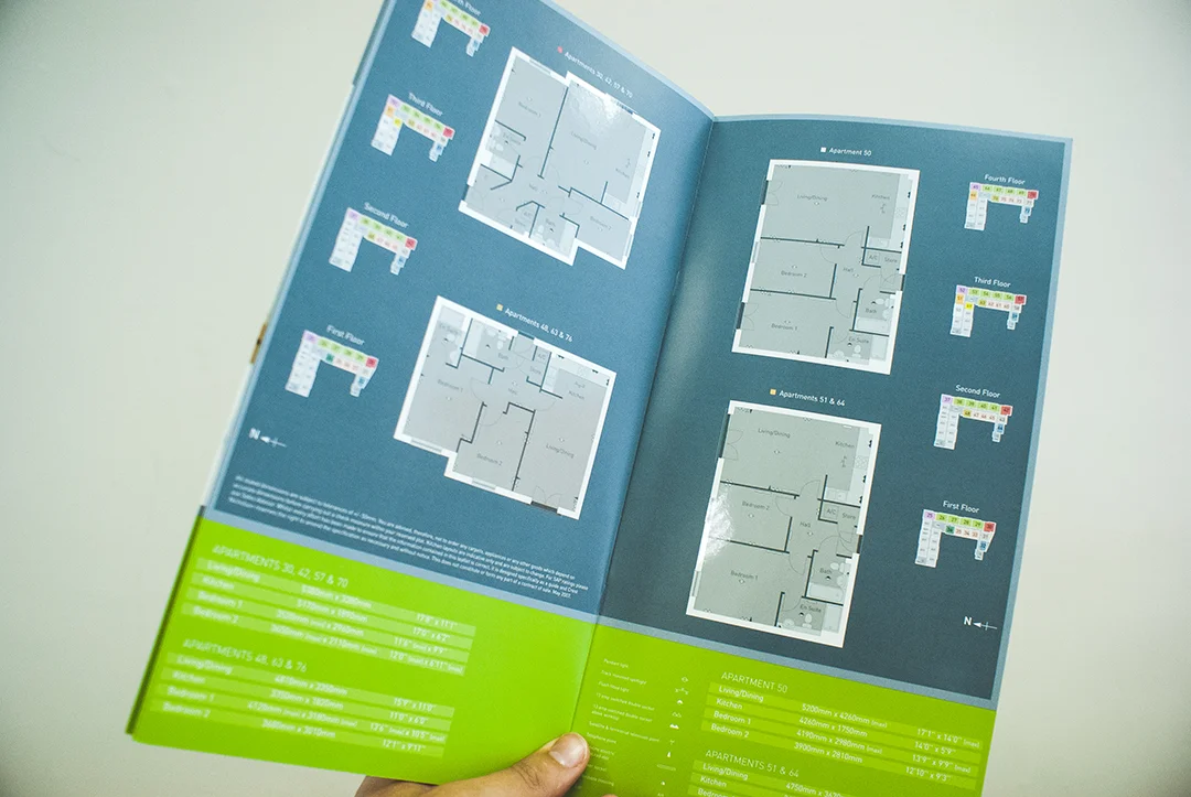 Apartment brochure design for property scheme aspect by crest nicholson