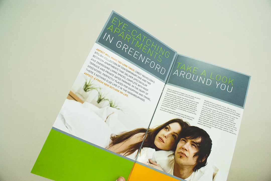 Apartment brochure design for property scheme aspect by crest nicholson