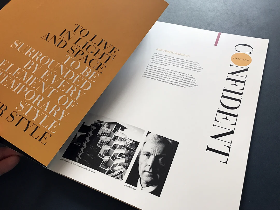 Premium property brochure designed to present a high-end residential development
