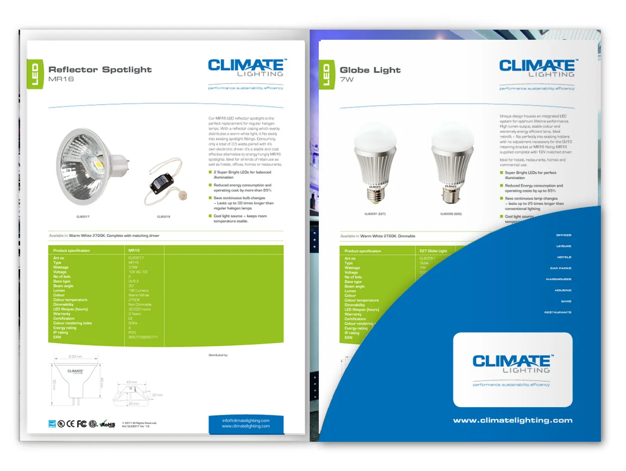 Engineering And Technical Brochure Design Quote 43 | Heighton Climate lighting engineering and lighting brochure design