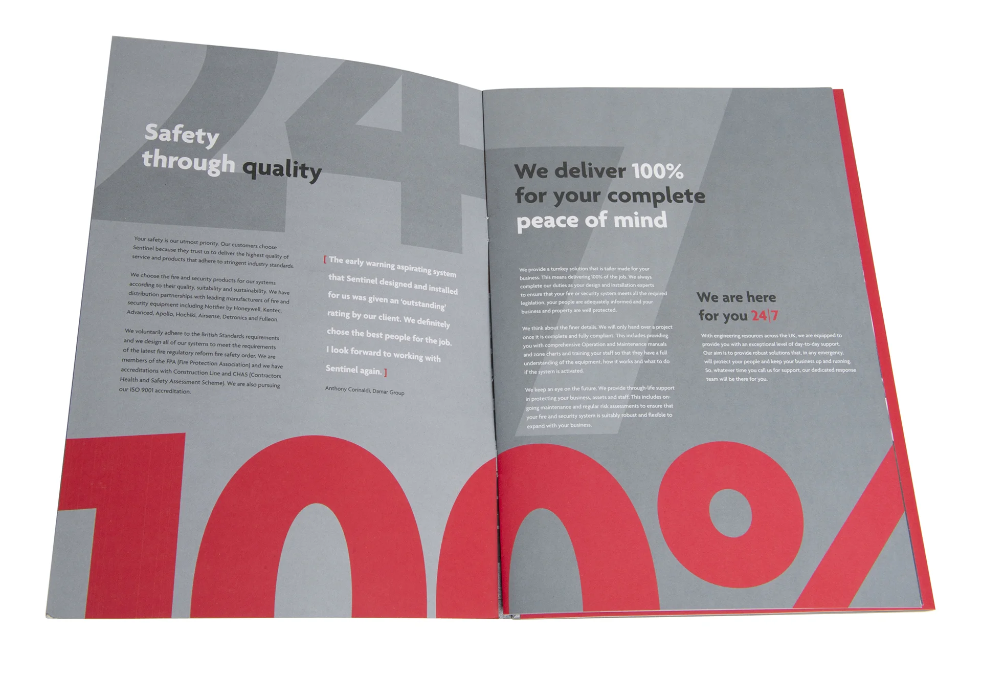 Engineering And Technical Brochure Design Quote 32 | Heighton Sentinel security & fire engineering brochure design